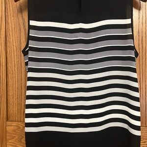 Elle Black and White Striped Blouse